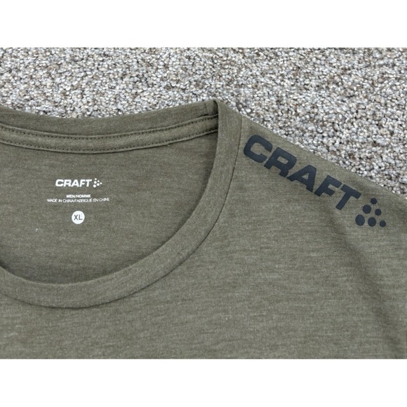 CRAFT SPARTAN Performance Tee Mens Size XL Army Green Athletic Fit Run Bike Race - Picture 4 of 8